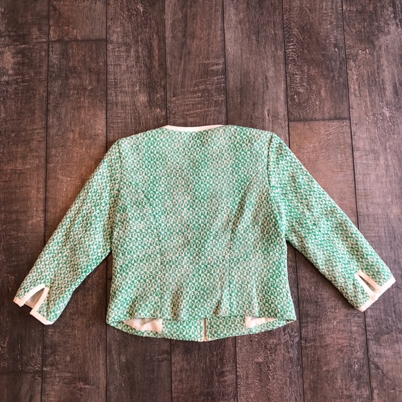 CAbi Green Tweed Zip-Up Jacket Size 8 - Picture 7 of 8